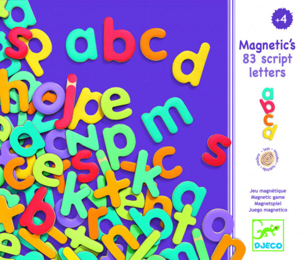 83 Litere magnetice colorate pentru copii- Djeco - Jocuri