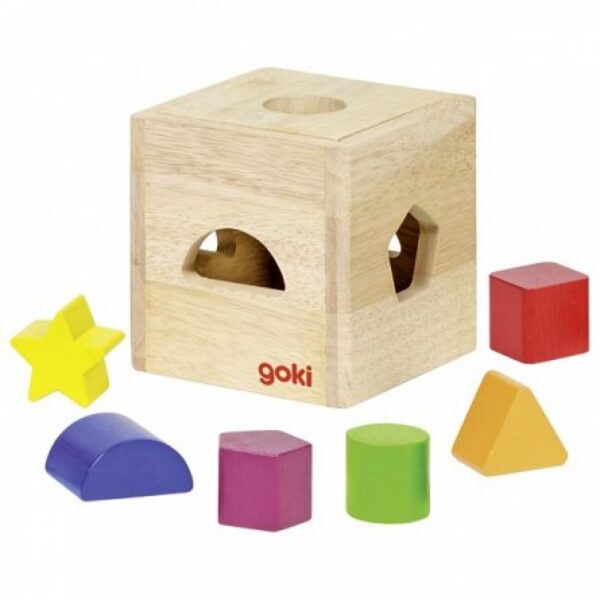 Cutie din lemn pentru sortarea formelor geometrice - Jocuri matematice