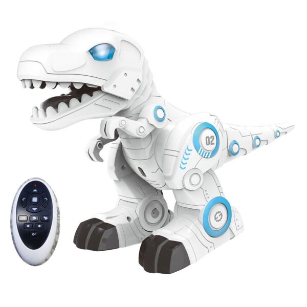 robot dinozaur cu telecomanda smart dino alb